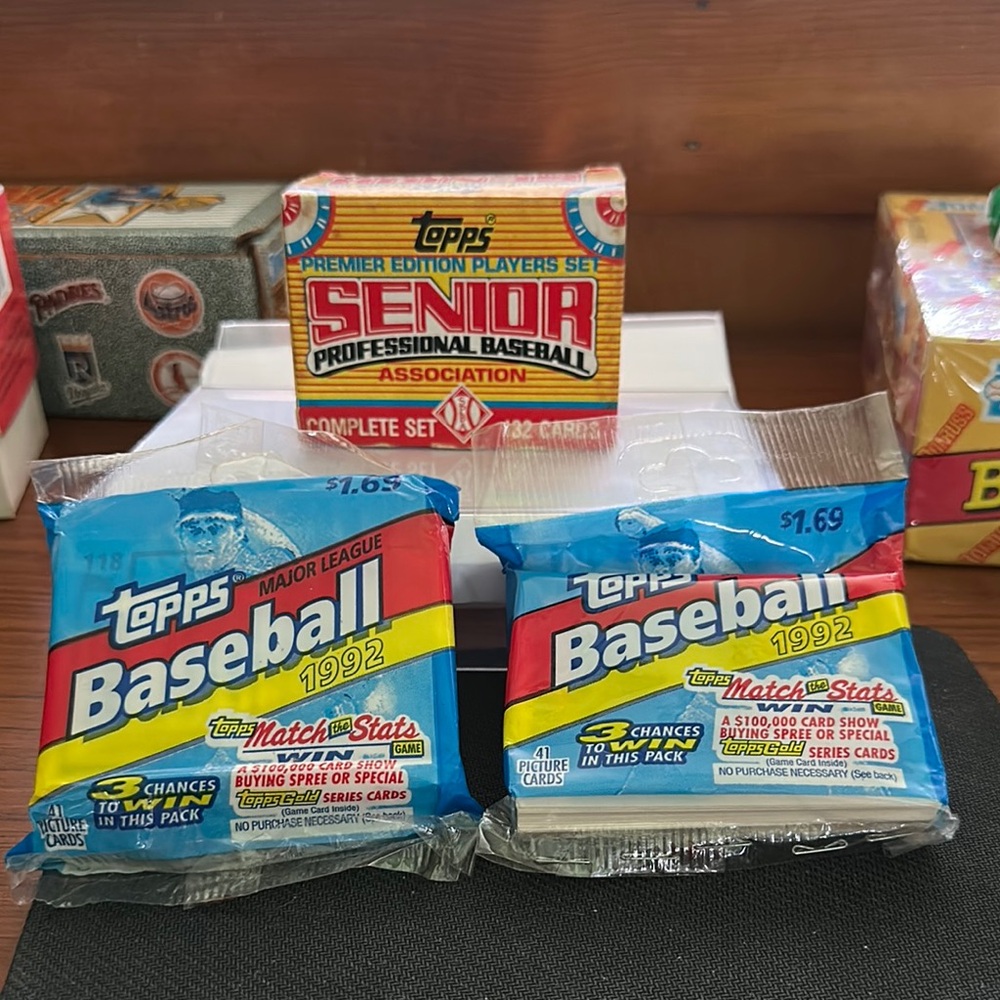 Topps Baseball Card Packs 1992 - Red, Blue, Yellow